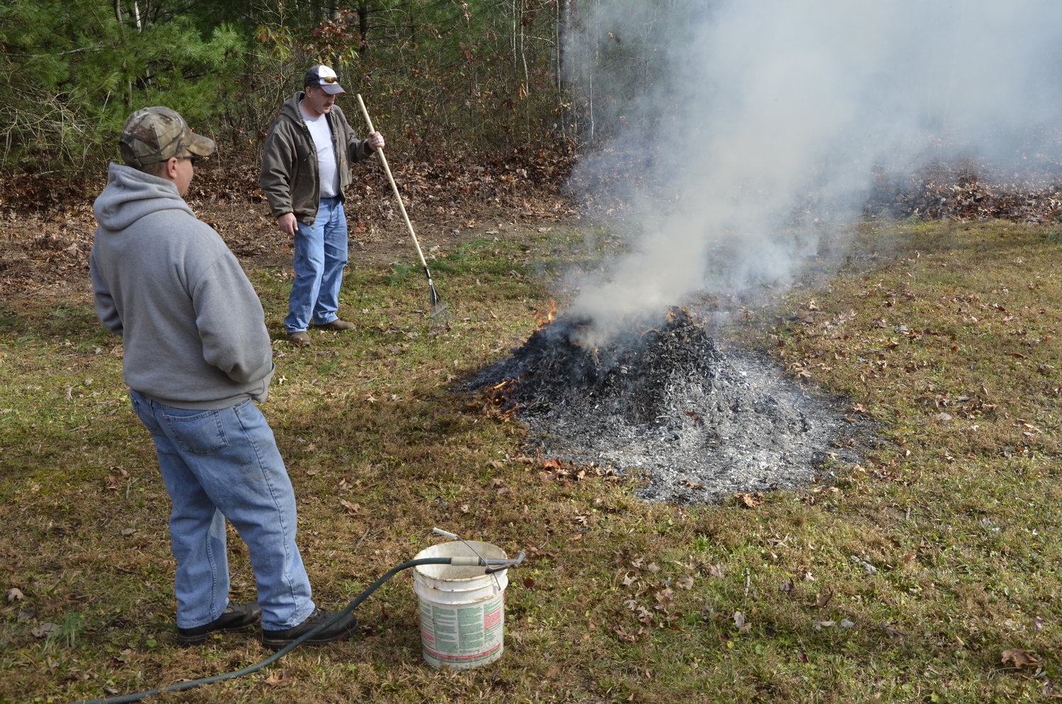 Demonstration of how to conduct a safe debris burn